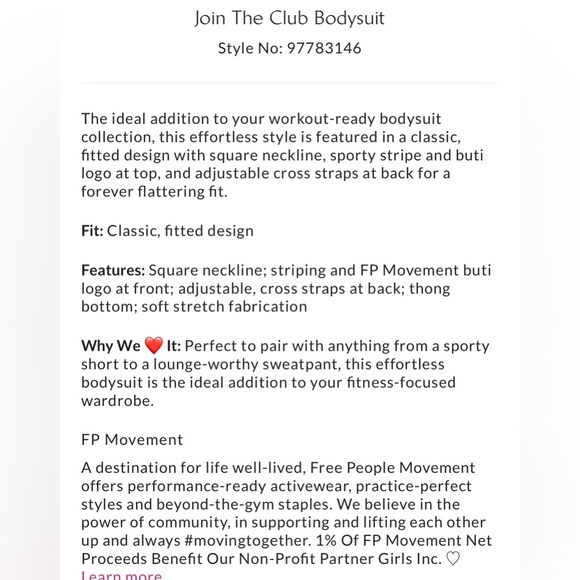 NWT Free People FP Movement Join The Club Bodysuit - Picture 2 of 4